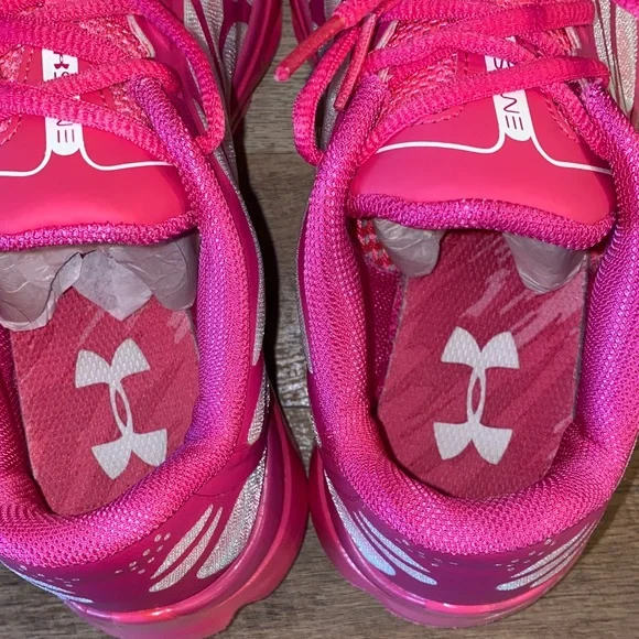 Under Armour Spine Youth Pink & White Running Sneakers Size 6.5Y / Women’s 7.5/8 - Picture 12 of 15